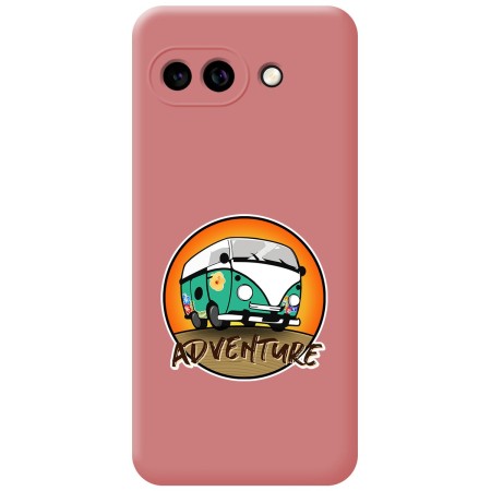 Funda Silicona Líquida Rosa para Google Pixel 9a 5G diseño Adventure Dibujos