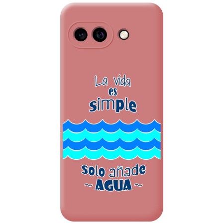 Funda Silicona Líquida Rosa para Google Pixel 9a 5G diseño Agua Dibujos