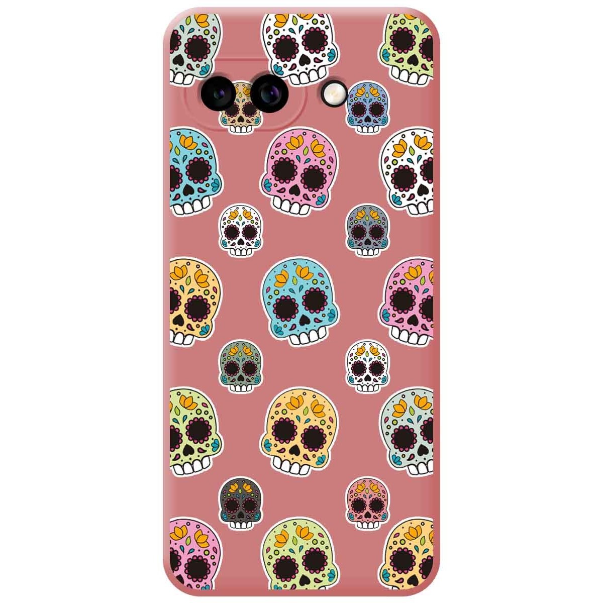 Funda Silicona Líquida Rosa para Google Pixel 9a 5G diseño Catrina Dibujos