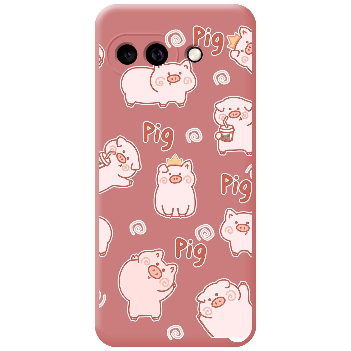 Funda Silicona Líquida Rosa para Google Pixel 9a 5G diseño Cerdos Dibujos
