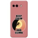 Funda Silicona Líquida Rosa para Google Pixel 9a 5G diseño Mujer Escalada Dibujos