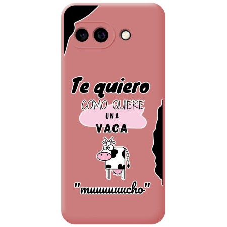 Funda Silicona Líquida Rosa para Google Pixel 9a 5G diseño Vaca Dibujos