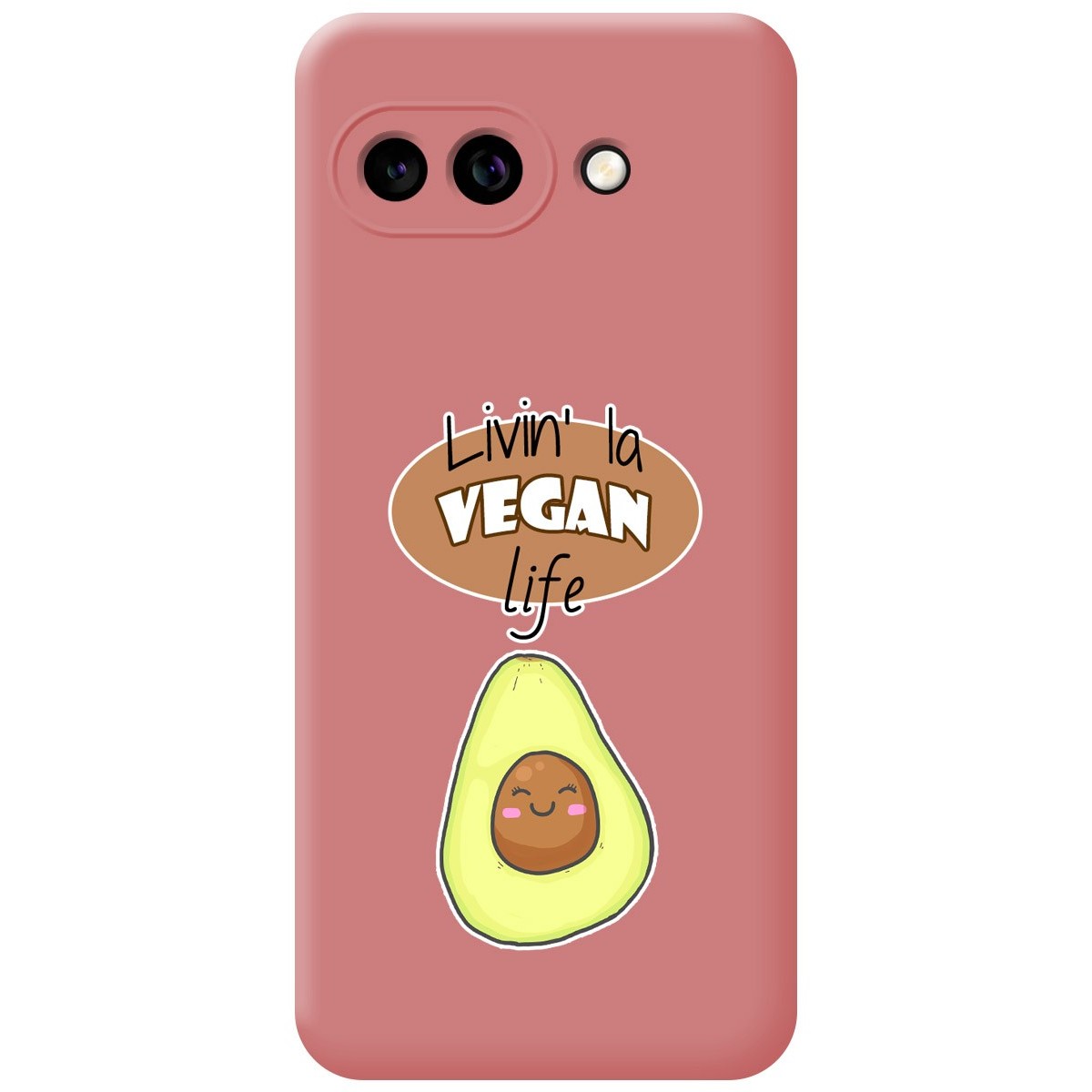 Funda Silicona Líquida Rosa para Google Pixel 9a 5G diseño Vegan Life Dibujos