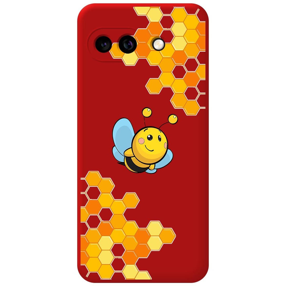 Funda Silicona Líquida Roja para Google Pixel 9a 5G diseño Abeja Dibujos