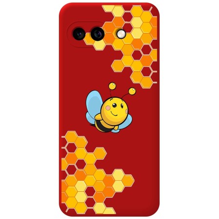 Funda Silicona Líquida Roja para Google Pixel 9a 5G diseño Abeja Dibujos
