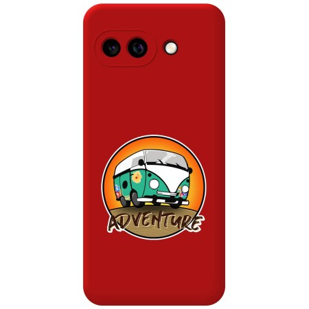 Funda Silicona Líquida Roja para Google Pixel 9a 5G diseño Adventure Dibujos