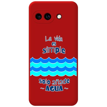 Funda Silicona Líquida Roja para Google Pixel 9a 5G diseño Agua Dibujos