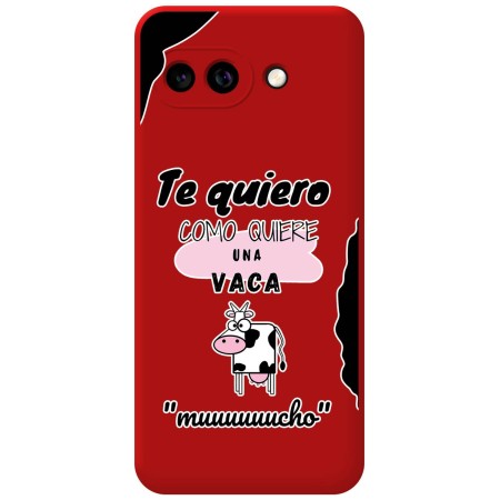 Funda Silicona Líquida Roja para Google Pixel 9a 5G diseño Vaca Dibujos