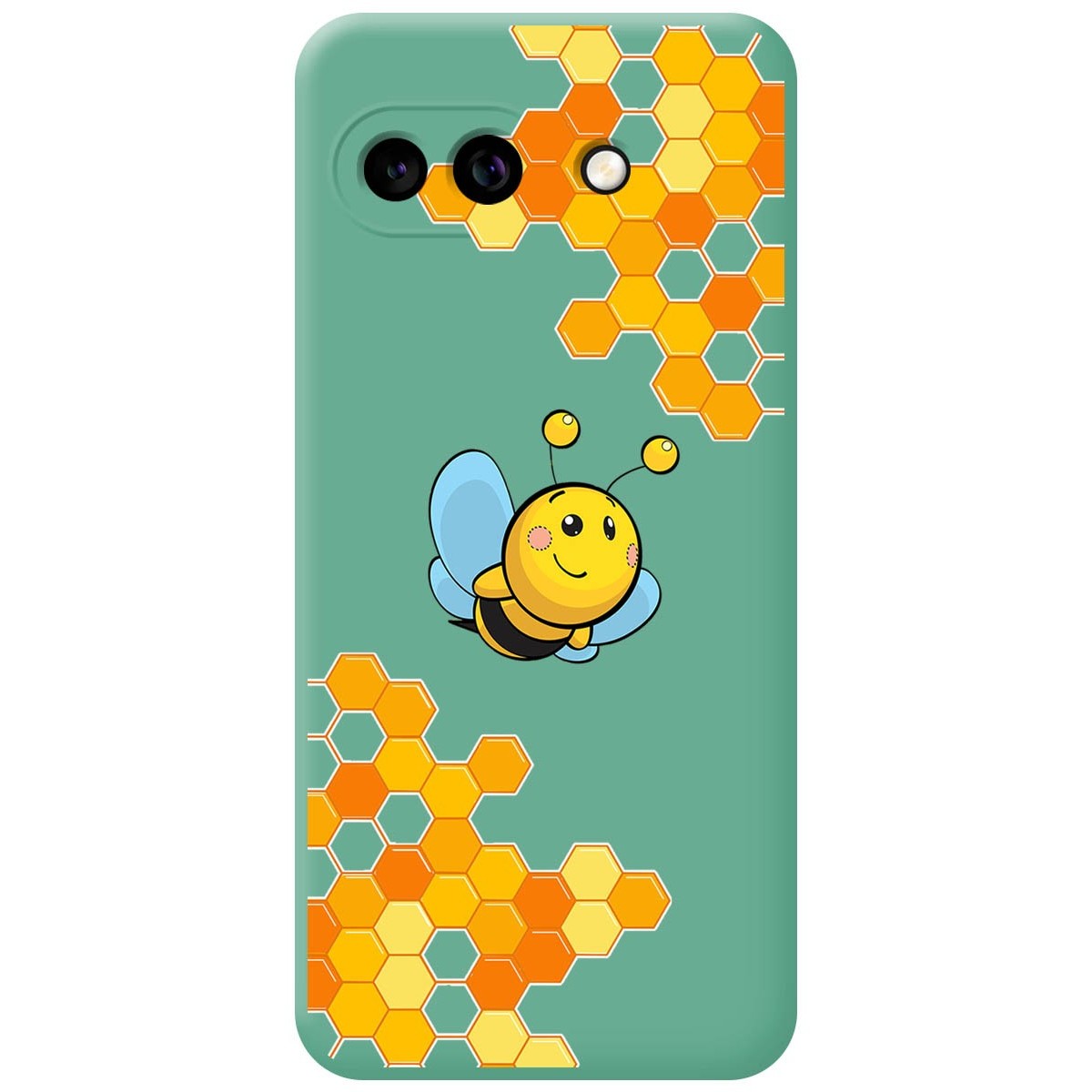 Funda Silicona Líquida Verde para Google Pixel 9a 5G diseño Abeja Dibujos