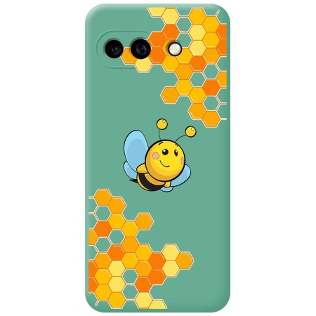 Funda Silicona Líquida Verde para Google Pixel 9a 5G diseño Abeja Dibujos