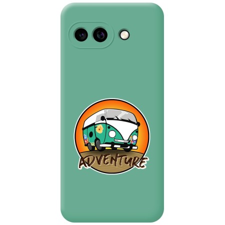 Funda Silicona Líquida Verde para Google Pixel 9a 5G diseño Adventure Dibujos