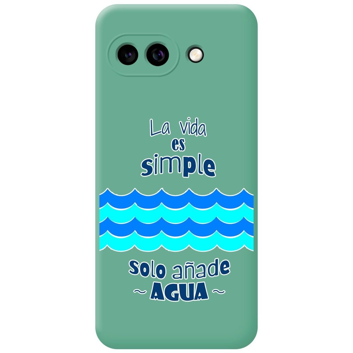 Funda Silicona Líquida Verde para Google Pixel 9a 5G diseño Agua Dibujos