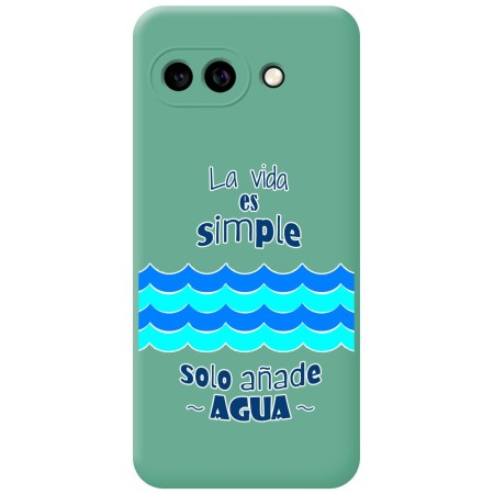 Funda Silicona Líquida Verde para Google Pixel 9a 5G diseño Agua Dibujos