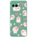 Funda Silicona Líquida Verde para Google Pixel 9a 5G diseño Cerdos Dibujos