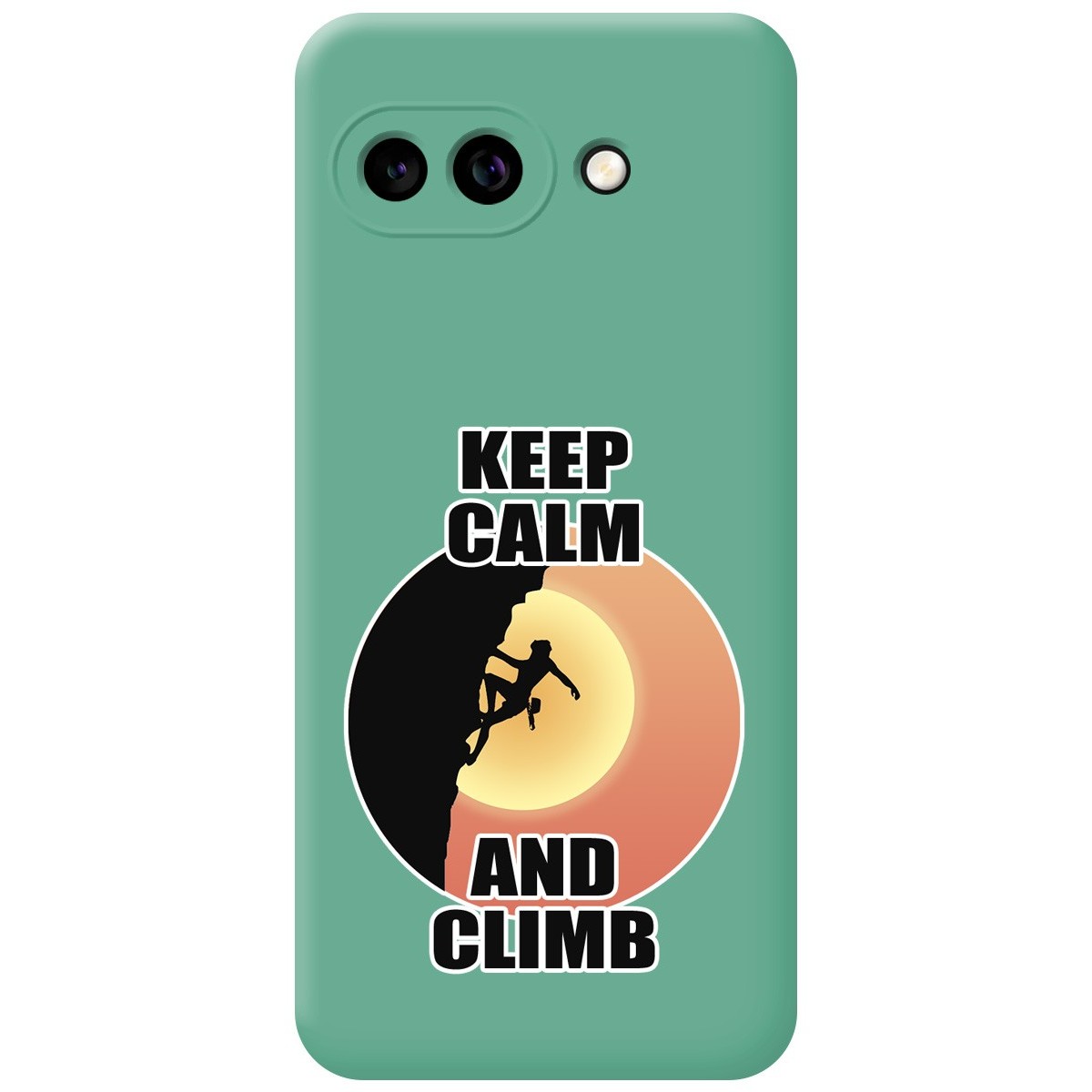 Funda Silicona Líquida Verde para Google Pixel 9a 5G diseño Mujer Escalada Dibujos