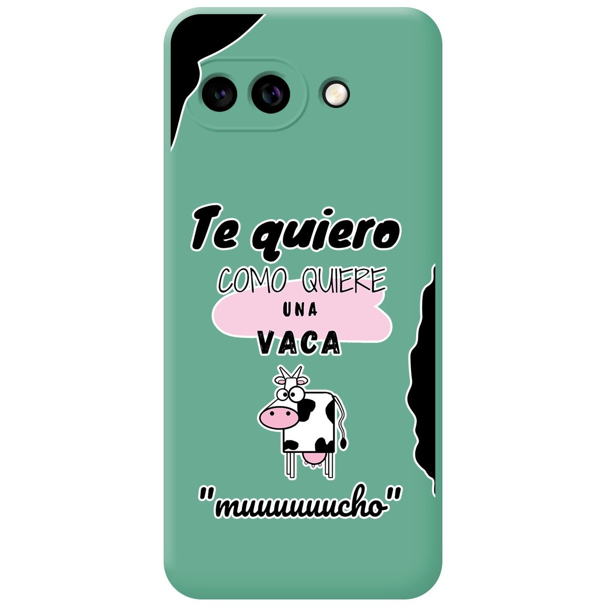 Funda Silicona Líquida Verde para Google Pixel 9a 5G diseño Vaca Dibujos