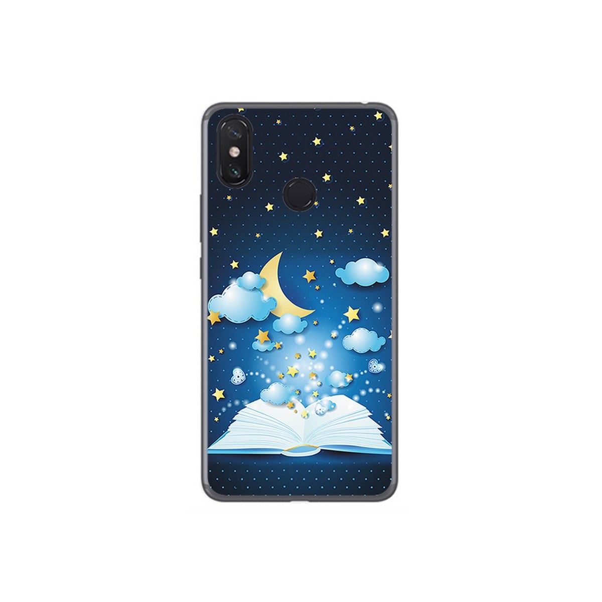 Funda Gel Tpu para Xiaomi Mi Max 3 Diseño Libro Cuentos Dibujos