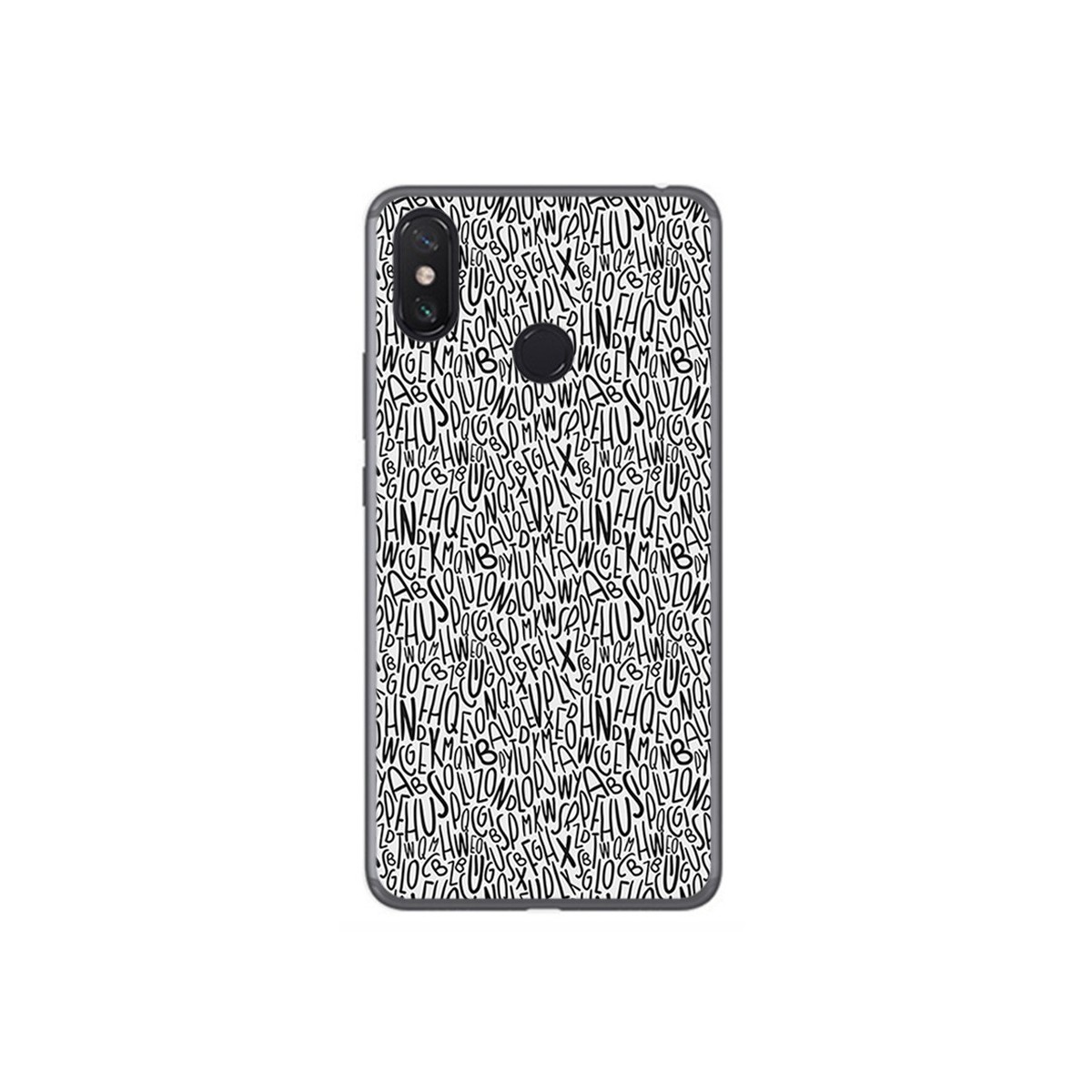 Funda Gel Tpu para Xiaomi Mi Max 3 Diseño Letras Dibujos