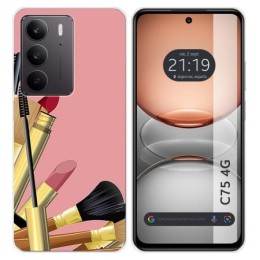 Funda Silicona para Realme C75 diseño Brochas Dibujos