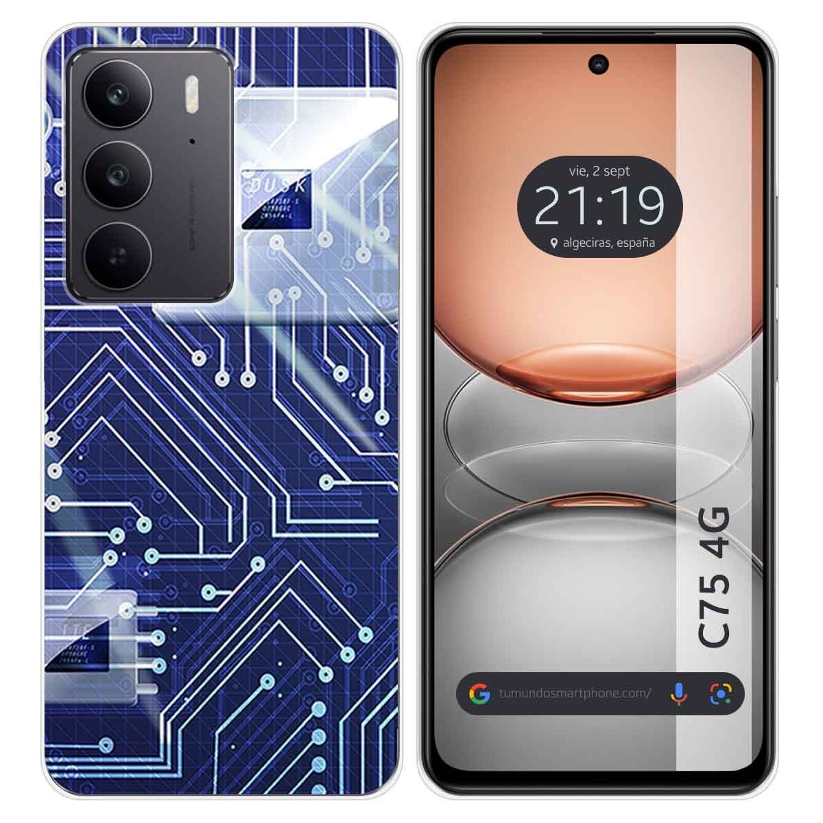 Funda Silicona para Realme C75 diseño Circuito Dibujos
