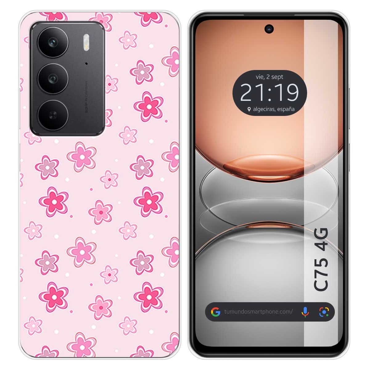 Funda Silicona para Realme C75 diseño Flores Dibujos