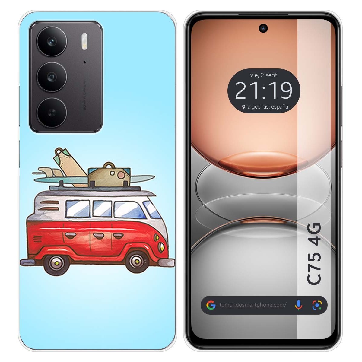 Funda Silicona para Realme C75 diseño Furgoneta Dibujos