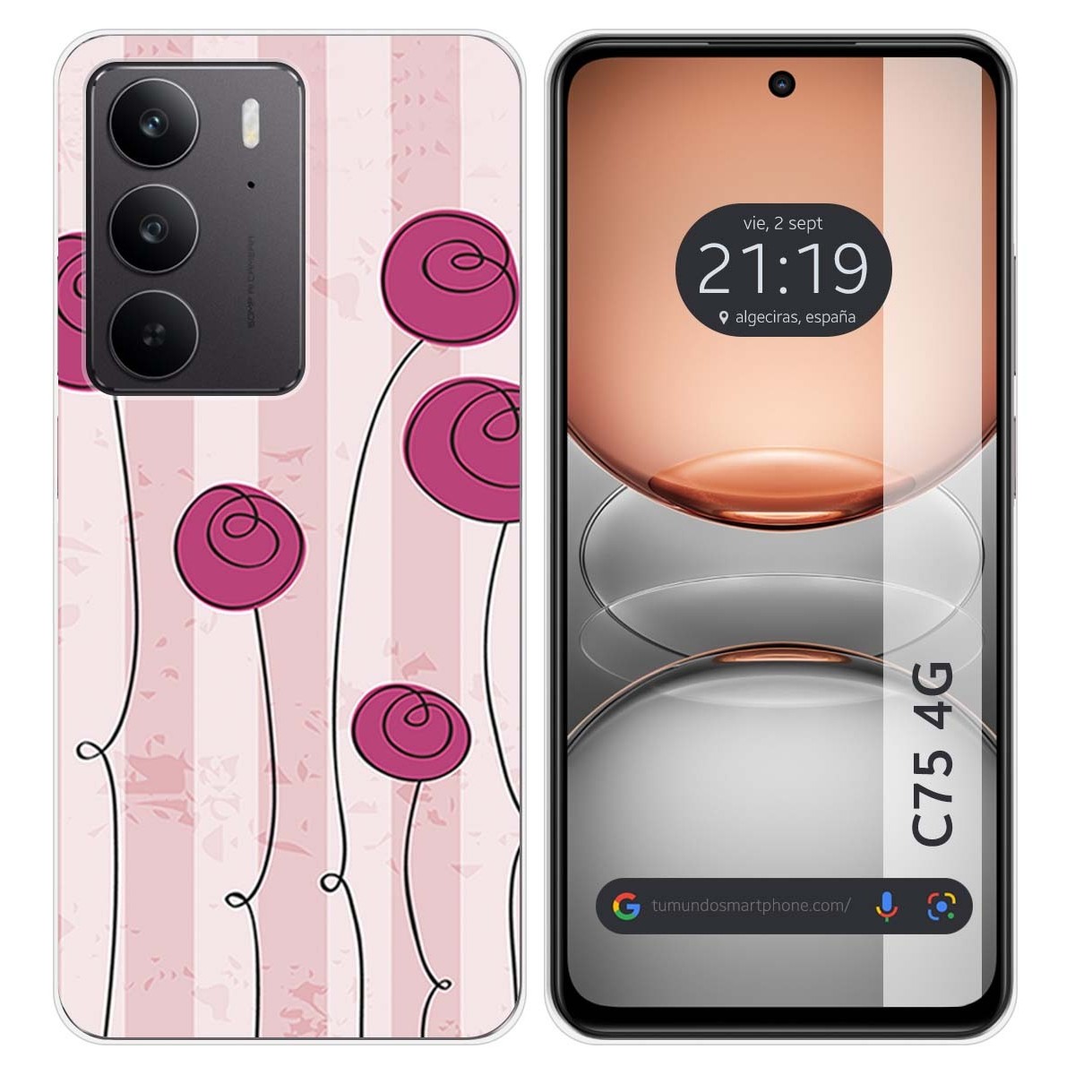 Funda Silicona para Realme C75 diseño Flores Vintage Dibujos