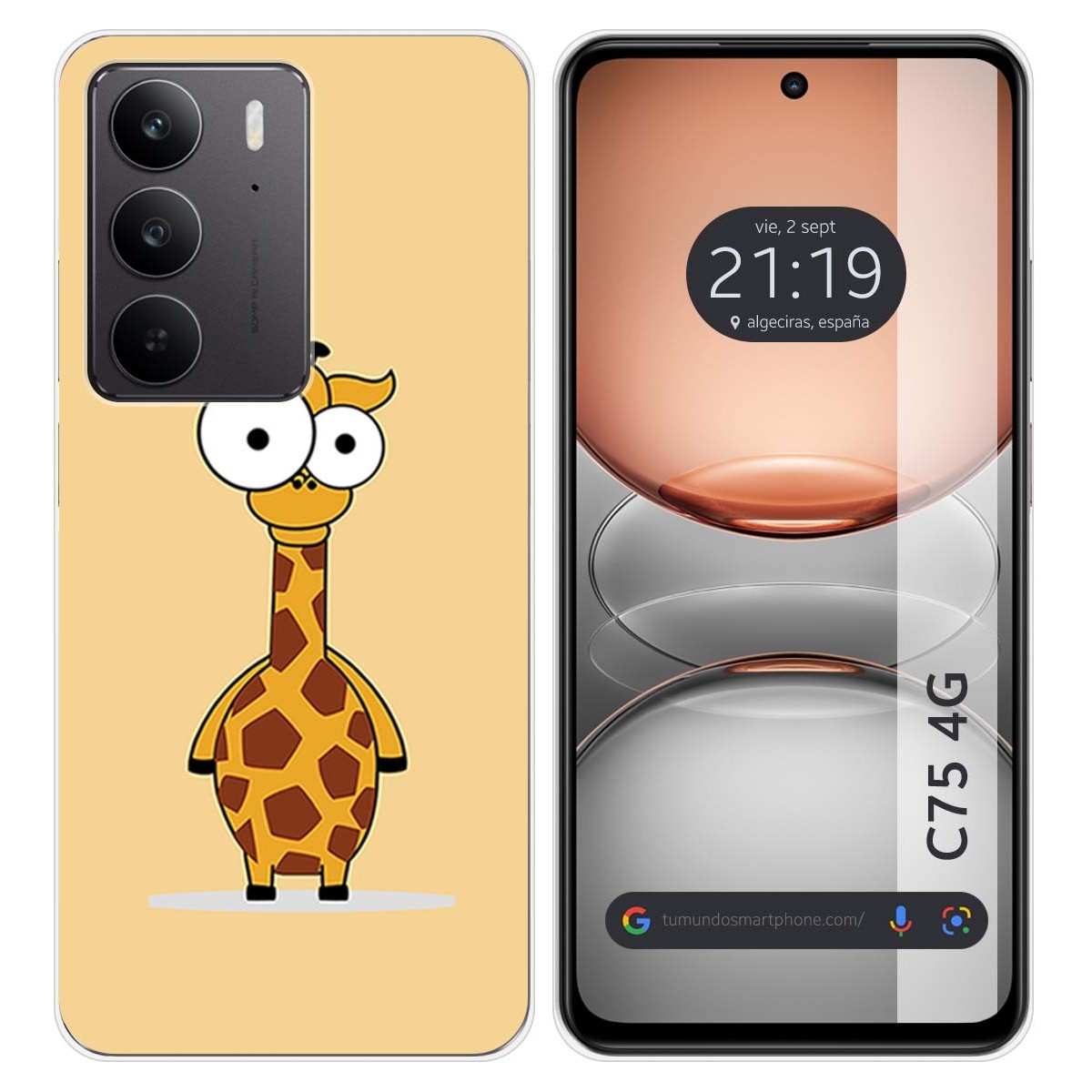 Funda Silicona para Realme C75 diseño Jirafa Dibujos