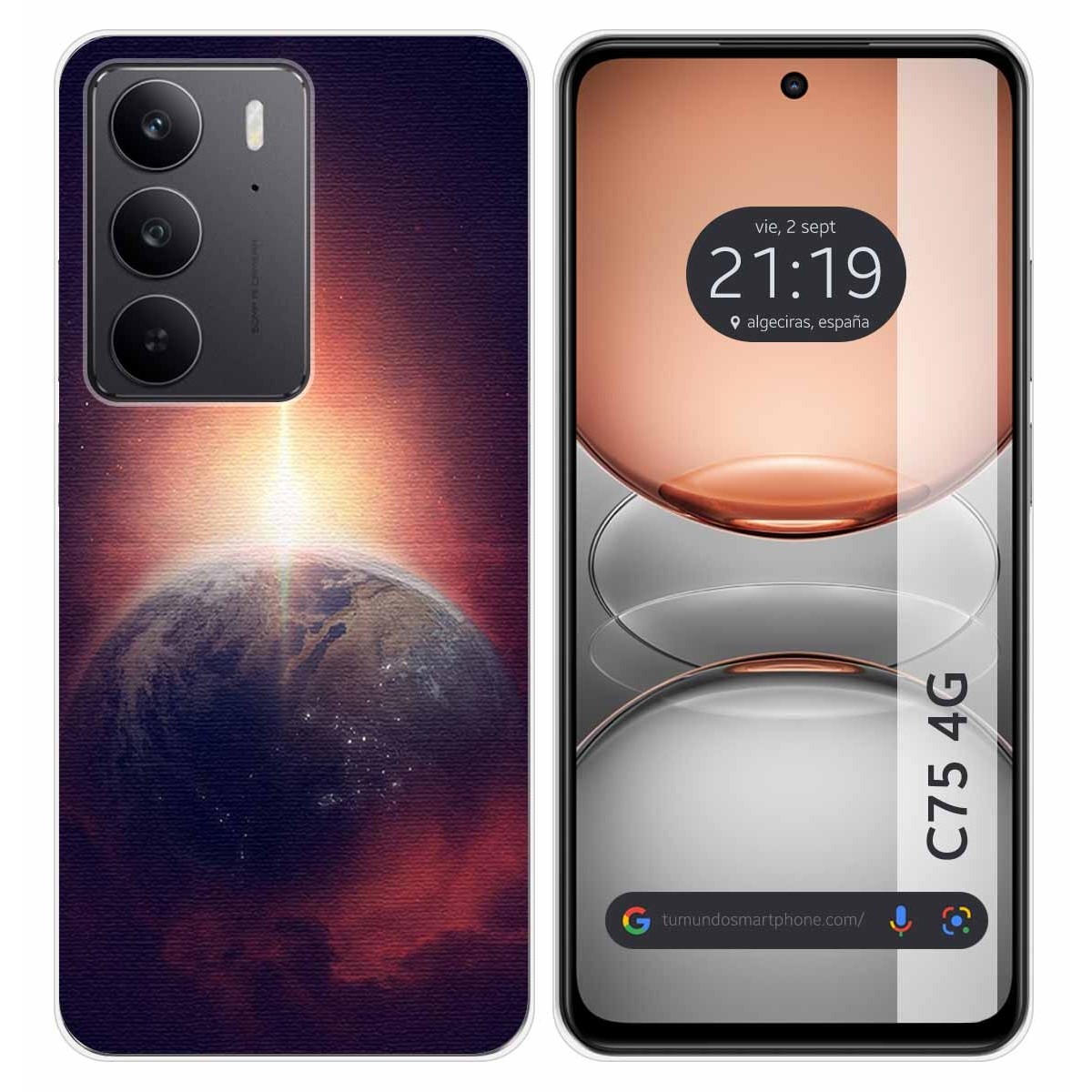 Funda Silicona para Realme C75 diseño Tierra Dibujos