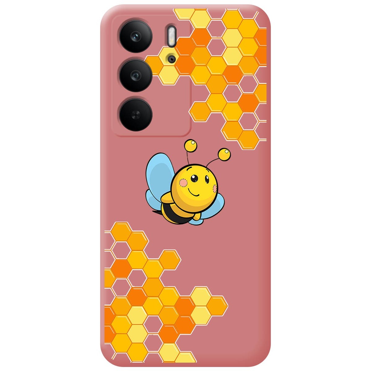 Funda Silicona Líquida Rosa para Realme C75 diseño Abeja Dibujos