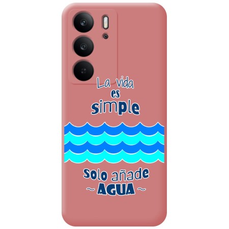 Funda Silicona Líquida Rosa para Realme C75 diseño Agua Dibujos