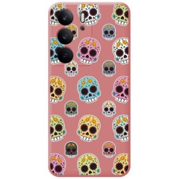 Funda Silicona Líquida Rosa para Realme C75 diseño Catrina Dibujos
