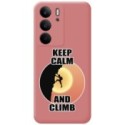 Funda Silicona Líquida Rosa para Realme C75 diseño Hombre Escalada Dibujos