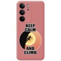 Funda Silicona Líquida Rosa para Realme C75 diseño Mujer Escalada Dibujos