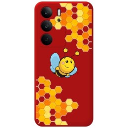 Funda Silicona Líquida Roja para Realme C75 diseño Abeja Dibujos