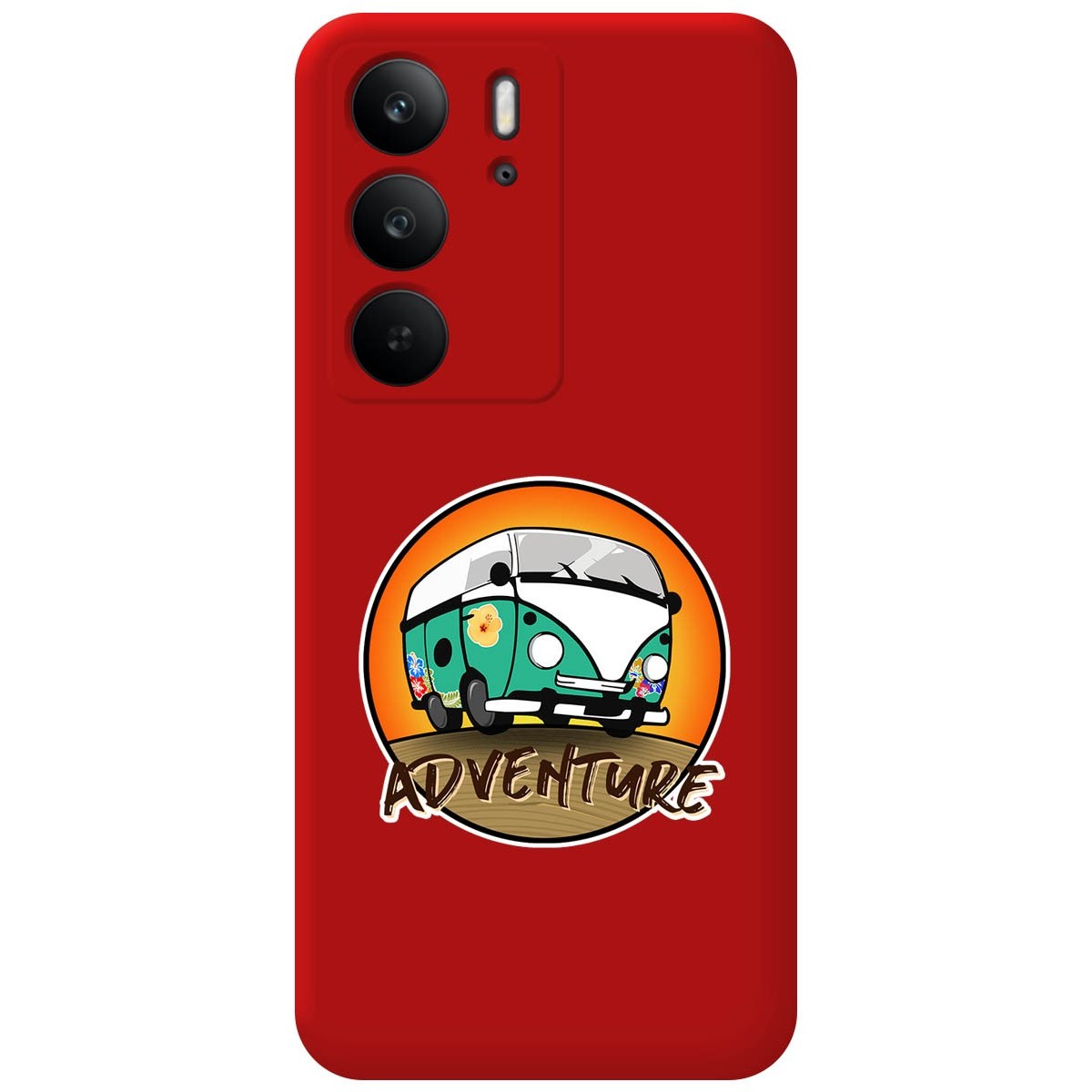 Funda Silicona Líquida Roja para Realme C75 diseño Adventure Dibujos