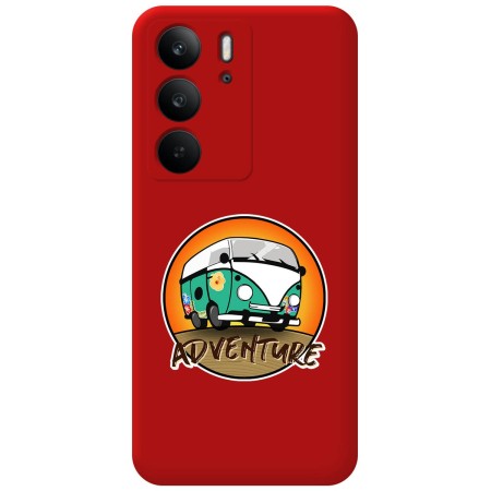 Funda Silicona Líquida Roja para Realme C75 diseño Adventure Dibujos