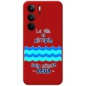 Funda Silicona Líquida Roja para Realme C75 diseño Agua Dibujos
