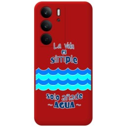 Funda Silicona Líquida Roja para Realme C75 diseño Agua Dibujos