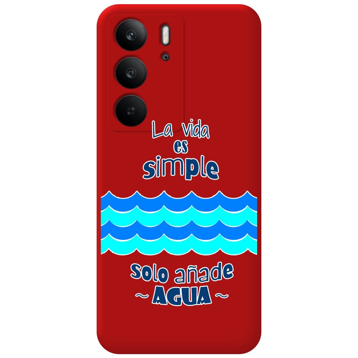 Funda Silicona Líquida Roja para Realme C75 diseño Agua Dibujos