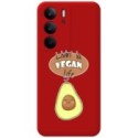 Funda Silicona Líquida Roja para Realme C75 diseño Vegan Life Dibujos