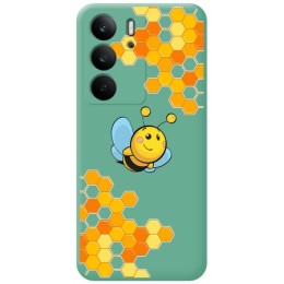 Funda Silicona Líquida Verde para Realme C75 diseño Abeja Dibujos