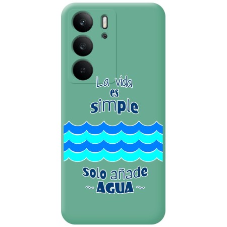 Funda Silicona Líquida Verde para Realme C75 diseño Agua Dibujos
