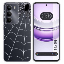 Funda Silicona Transparente para Realme 14x 5G diseño Araña Dibujos