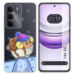 Funda Silicona Transparente para Realme 14x 5G diseño Cabra Dibujos