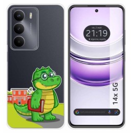 Funda Silicona Transparente para Realme 14x 5G diseño Coco Dibujos