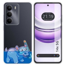 Funda Silicona Transparente para Realme 14x 5G diseño Hipo Dibujos