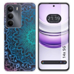 Funda Silicona Transparente para Realme 14x 5G diseño Mandala Dibujos