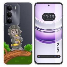 Funda Silicona Transparente para Realme 14x 5G diseño Mono Dibujos