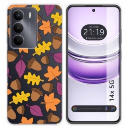 Funda Silicona Transparente para Realme 14x 5G diseño Otoño Dibujos